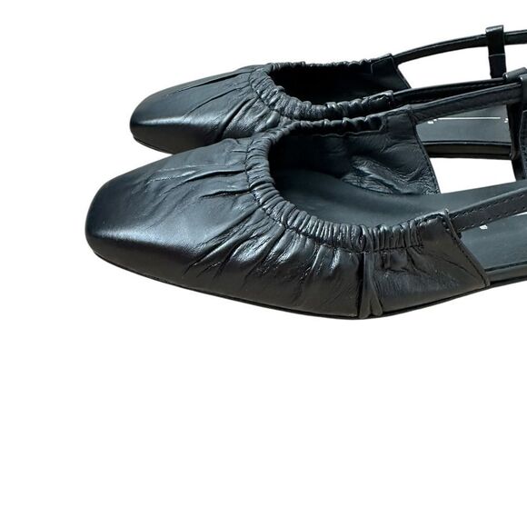Intentionally Blank Daff Black Leather Slingback Flats| size  7.5 / 38 - Picture 6 of 13